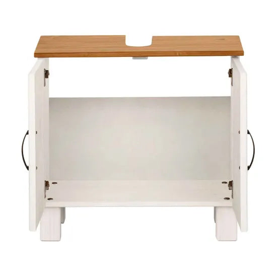 Alby Wooden Bathroom Vanity Unit With 2 Doors In White