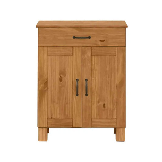 Alby Wooden Storage Cabinet With 2 Doors And 1 Drawer In Brown