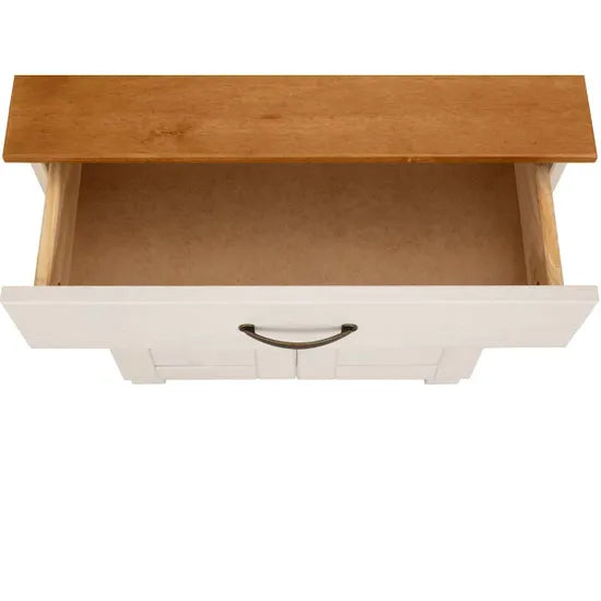 Alby Wooden Storage Cabinet With 2 Doors And 1 Drawer In White
