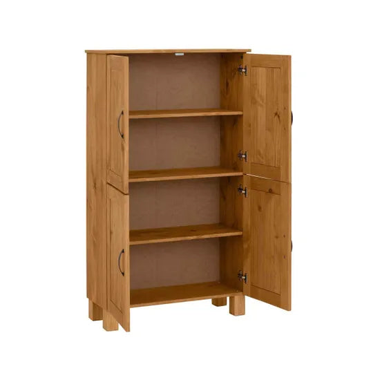 Alby Wooden Bathroom Storage Cabinet With 4 Doors In Brown