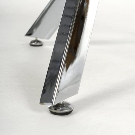 Astoria Glass Top Console Table In White With Chrome Legs