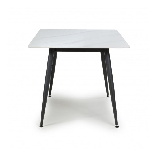 Monaco Square Ceramic Top Dining Table In White