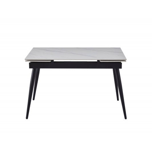 Monaco Extending Ceramic Top Dining Table In White