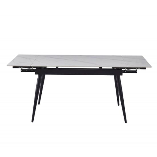 Monaco Extending Ceramic Top Dining Table In White