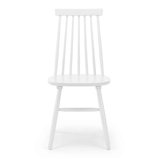 Alassio Wooden Spindle Back Dining Chair In White