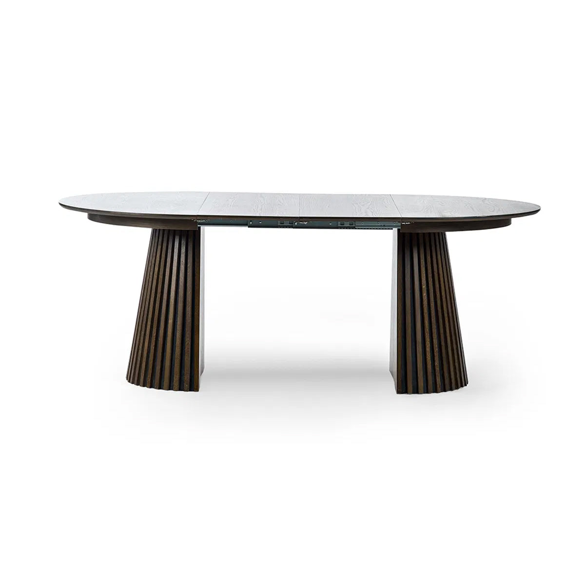 Arya Extending Round Wooden Dining Table In Rich Dark Oak Effect