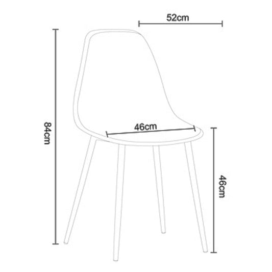 Aspen Blue Plastic Curve Dining Chairs In Pair