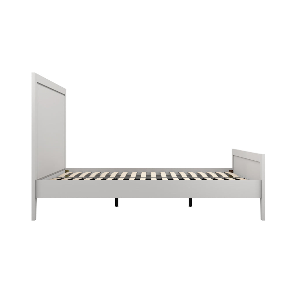 Bay Wooden King Size Bed In Cement Grey