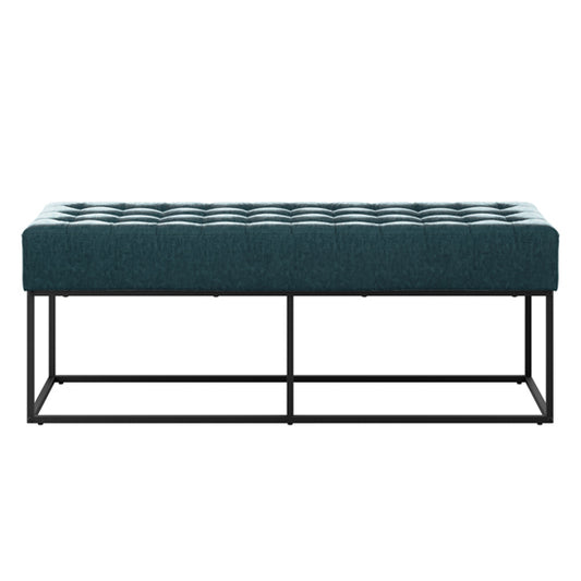 Boden Chenille Fabric Seating Bench in Yale Blue