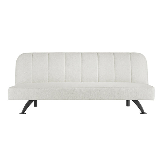 Burlington Boucle Fabric Sofa Bed In Ivory With Matte Black Legs