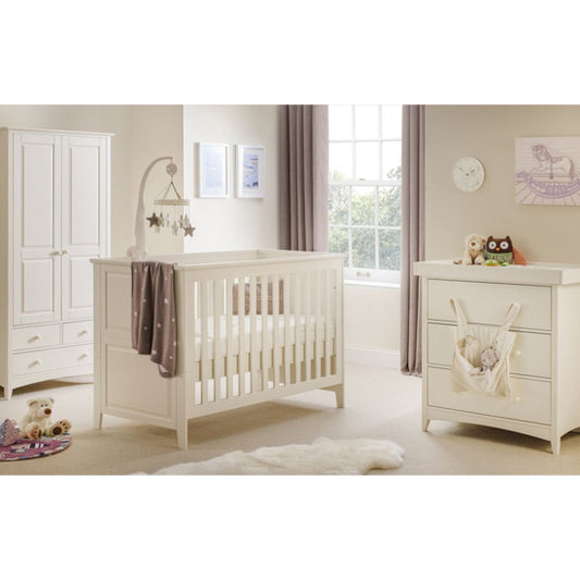 Cameo Wooden Cotbed In Stone White