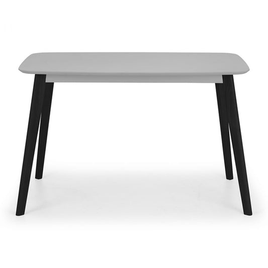 Casa Rectangular Wooden Dining Table In Grey With Black Legs