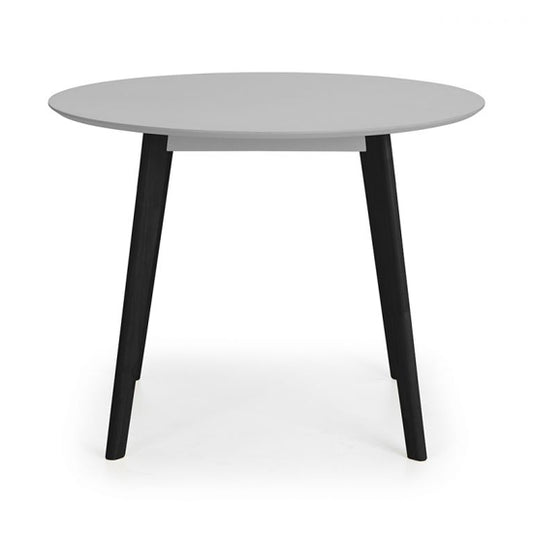 Casa Round Wooden Dining Table In Grey With Black Legs