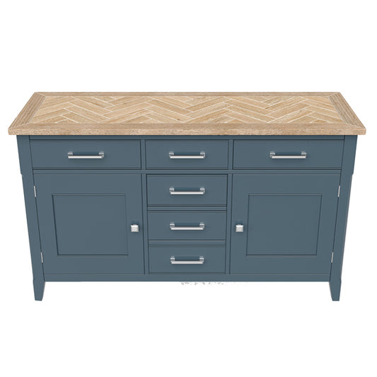 Signature Wooden Sideboard With 2 Doors And 6 Drawers In Blue