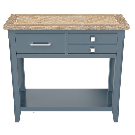 Signature Wooden Console Table With 3 Drawers In Blue