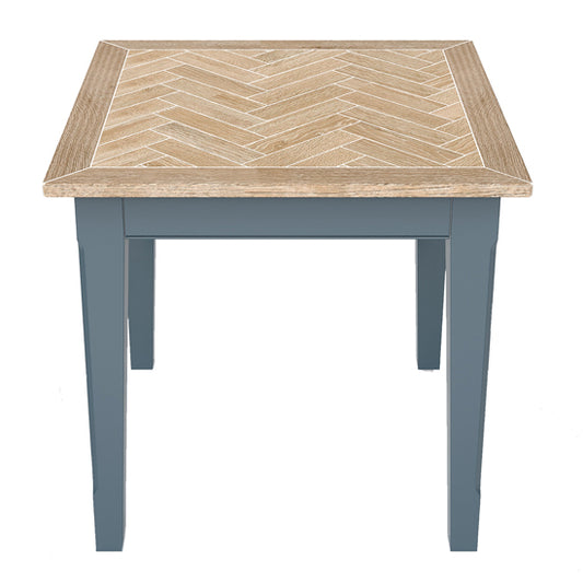 Signature Wooden Square Dining Table In Blue And Oak