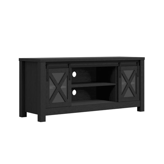 Clover Wooden TV Stand With 2 Doors In Black