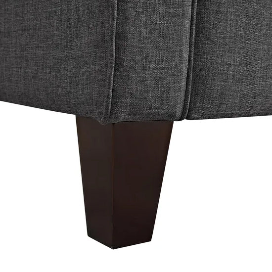 Luke Linen Fabric 2 Seater Sofa In Grey With Solid Wood Legs