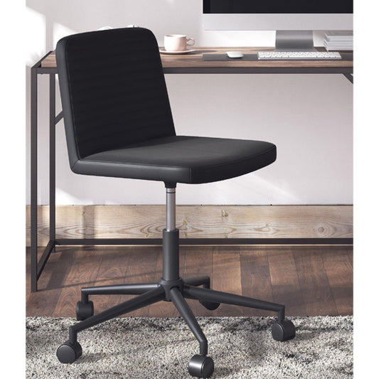 Corey Swivel Faux Leather Home And Office Chair In Black