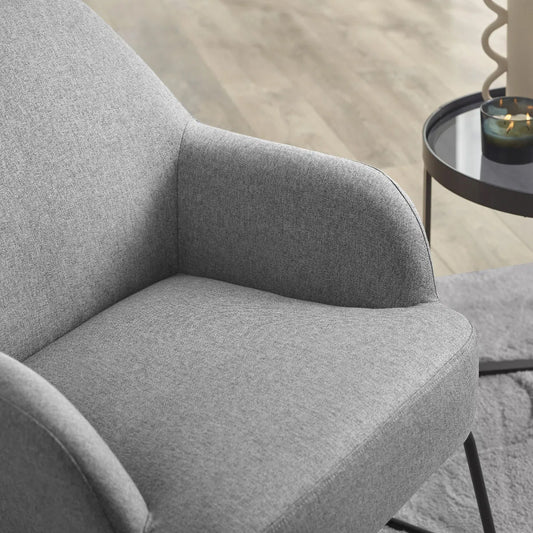 Davos Fabric Accent Chair With Black Metal Legs