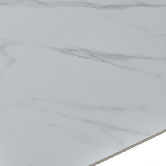 Milana Extending Sintered Stone Dining Table In White With Cross Legs