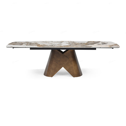 Feretti Extending Pandora Italian Ceramic Dining Table In Matt White