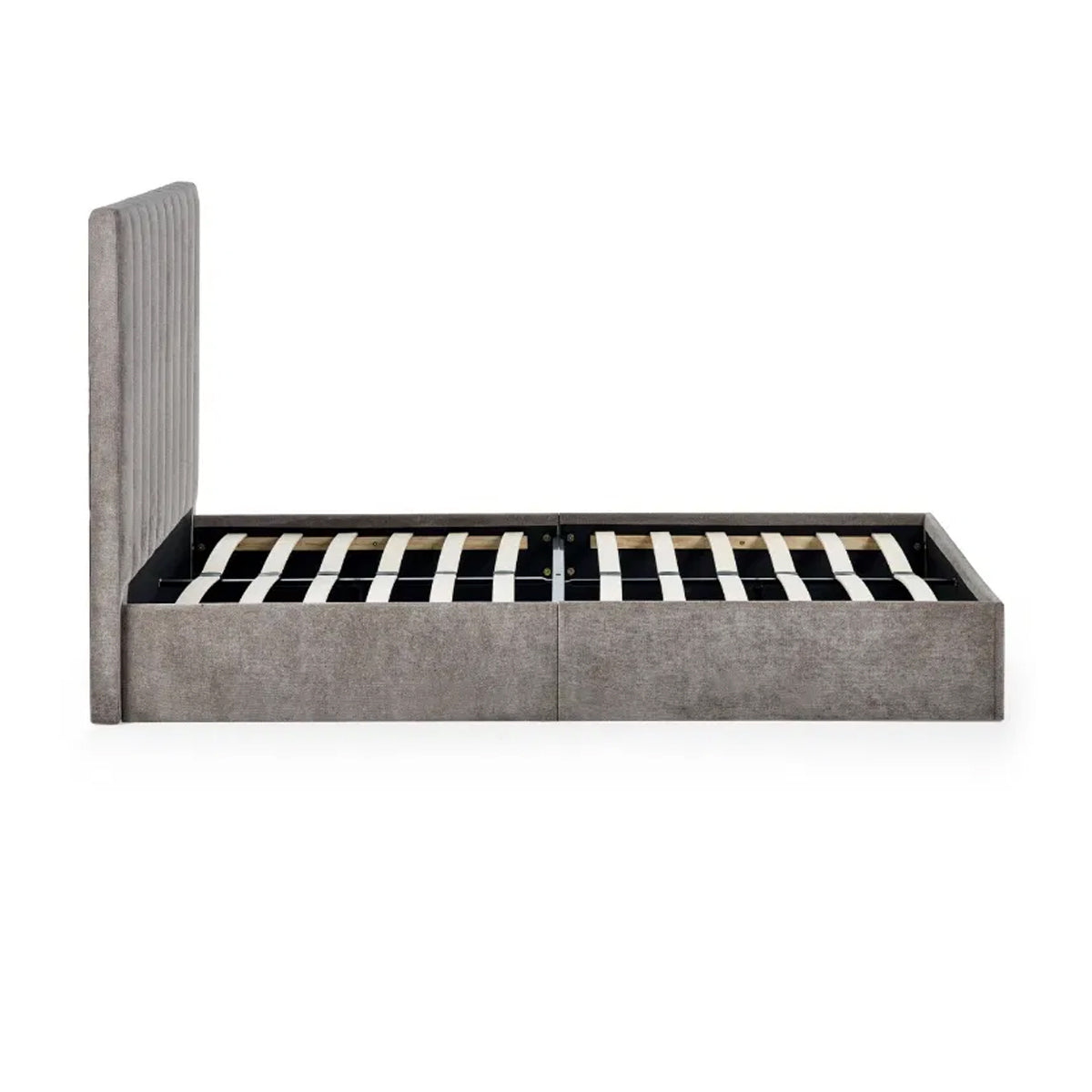 Eloise Fabric King Size Bed In Chenille Grey