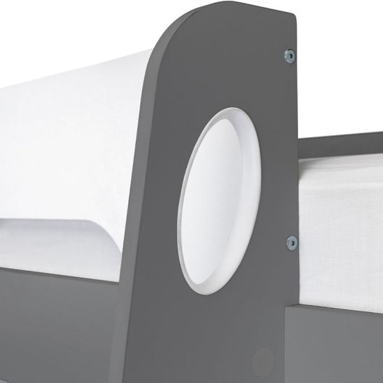 Galaxy Wooden Gaming Bunk Bed In Charcoal And White