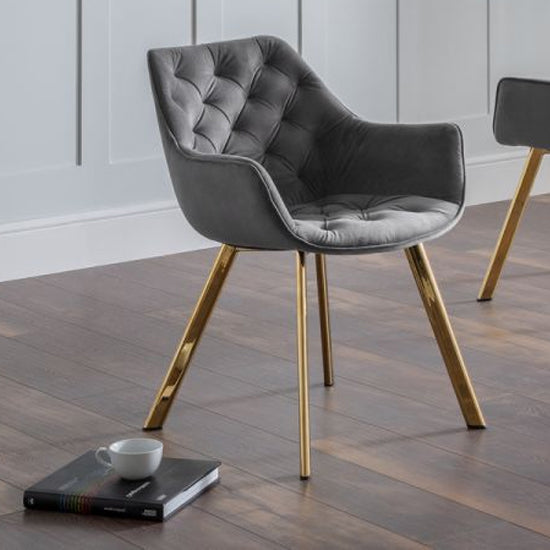 Lorenzo Velvet Dining Chair In Blue