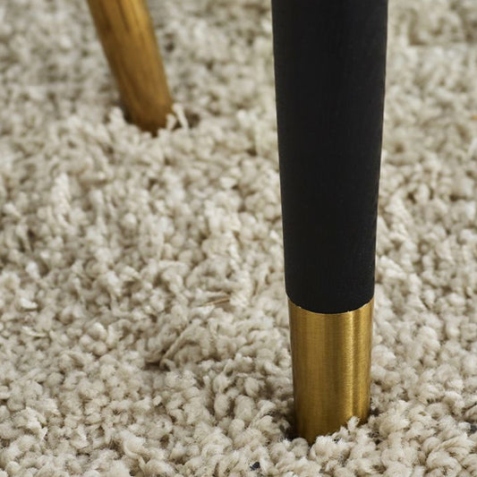 Louis Wooden Fluted Stone Top Dining Table With Drawers In Black Ash