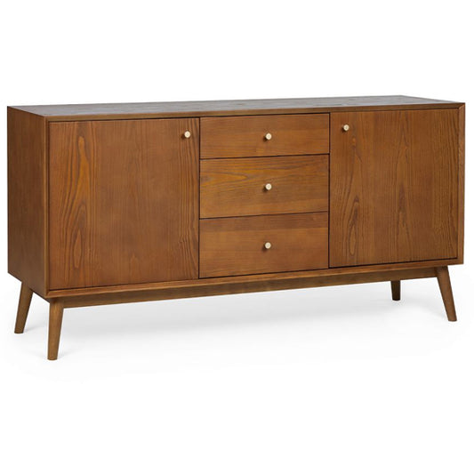 Lowry Wooden Sideboard Large With 2 Doors 3 Drawers In Cherry