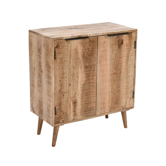 Surrey Solid Mango Wood Drinks Cabinet In Rough Swan