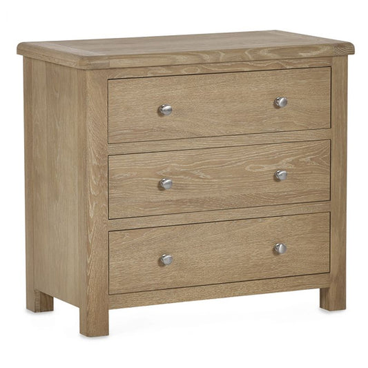 Memphis Wooden Chest Of 3 Drawers In Limed Oak