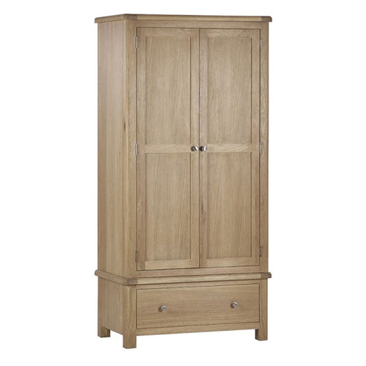 Memphis Wooden Wardrobe With 2 Doors 1 Drawer In Limed Oak