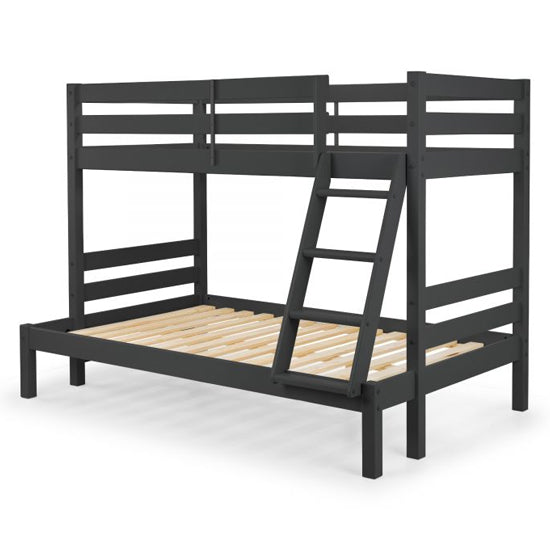 Merlin Wooden Triple Sleeper Bunk Bed In Anthracite