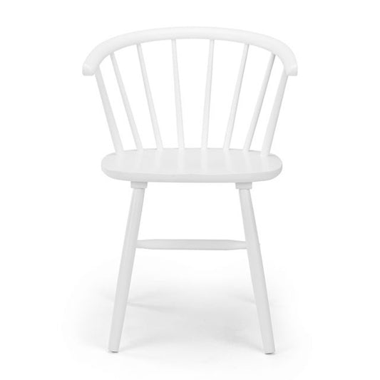 Modena Curved Back Wooden Dining Chair In White