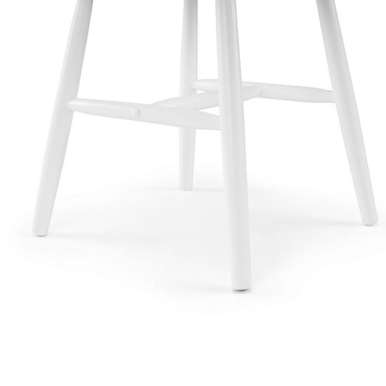 Modena Curved Back White Wooden Dining Chairs In Pair