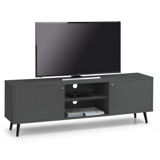 Moritz Wooden TV Stand With 2 Doors In Grey