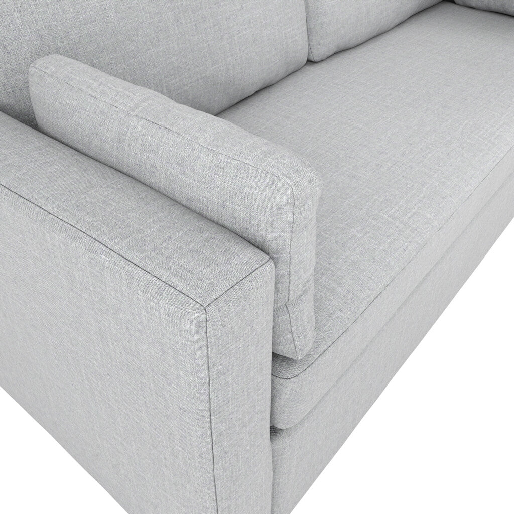 Newport Linen Blend Fabric 3 Seater Sofa In Light Grey