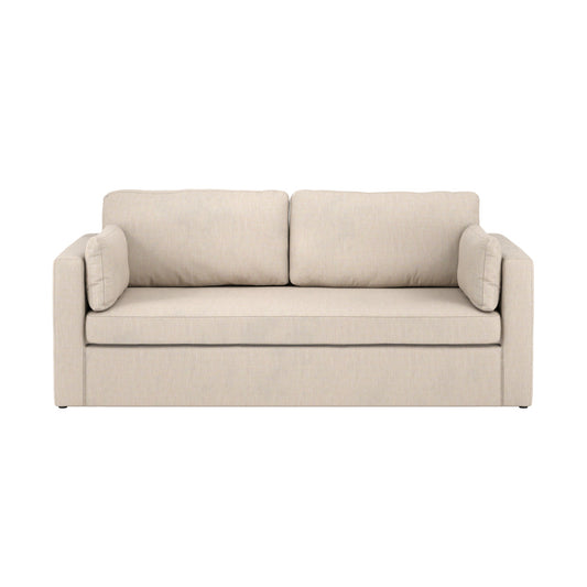 Newport Linen Blend Fabric 3 Seater Sofa In Stone