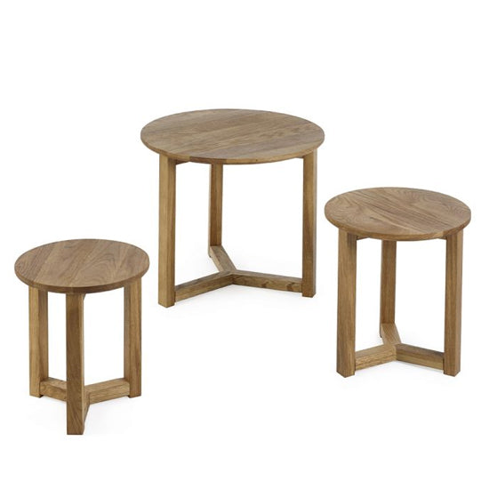 Nidri Wooden Nest Of 2 Tables In Solid Oak