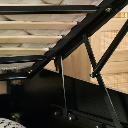 Padstow Wooden Ottoman King Size Bed In Black