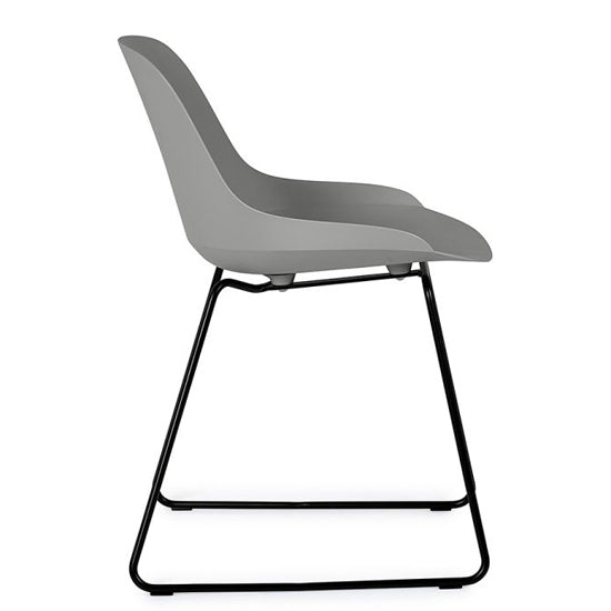 Rocco Plastic Dining Chair In Light Grey