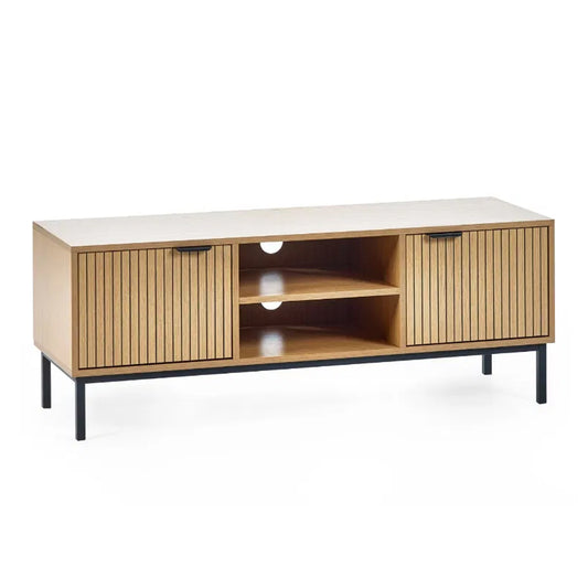 Sia Wooden TV Stand With 2 Doors In Oak