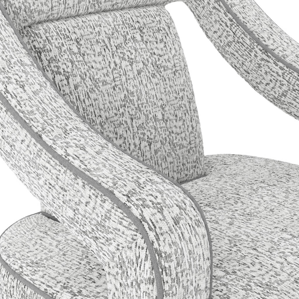 Sofia Textured Fabric Armchair In Elephant With Matte Black Legs