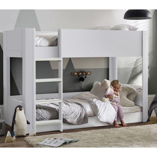 Solomon Wooden Bunk Bed In White