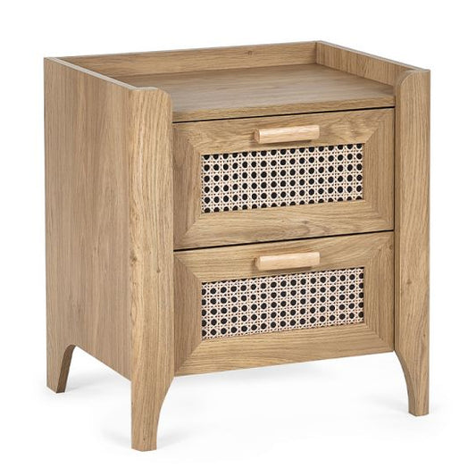 Sydney Wooden Bedside Cabinet With 2 Drawers In Oak