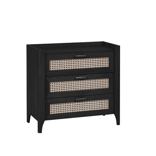Sydney Wooden Chest Of 3 Drawers In Black Ash
