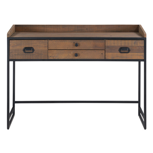 Ooki Wooden Laptop Desk With 4 Drawers In Oak