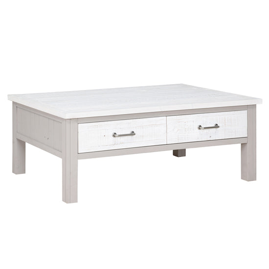 GreyStone Wooden Coffee Table With 4 Drawers In Grey